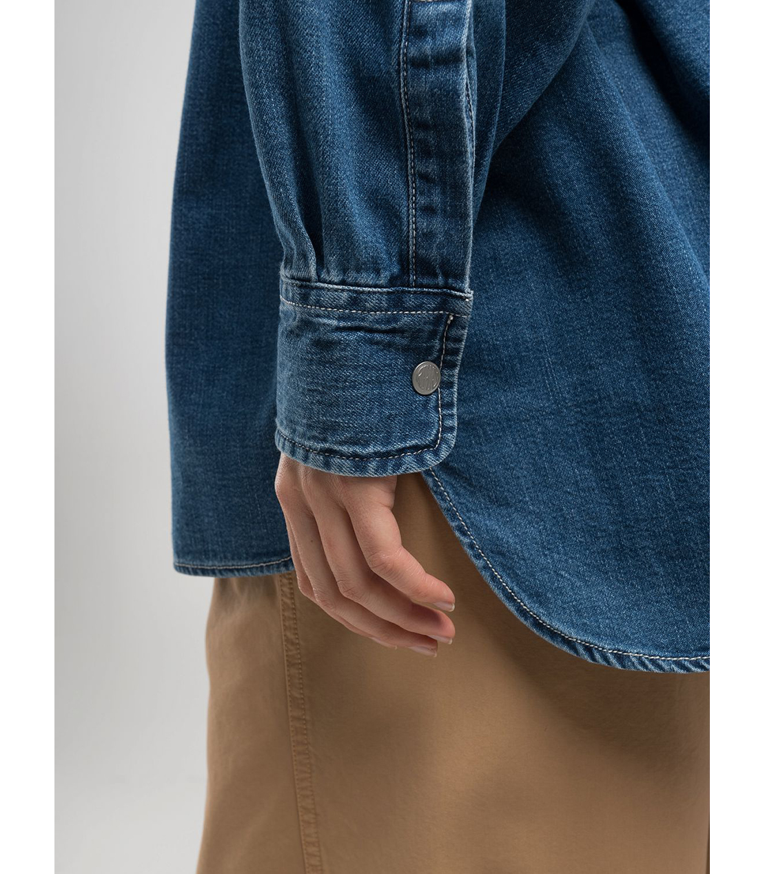 9ZERO1 オーバーフィットコットンデニムシャツ 詳細画像 ブルー 7